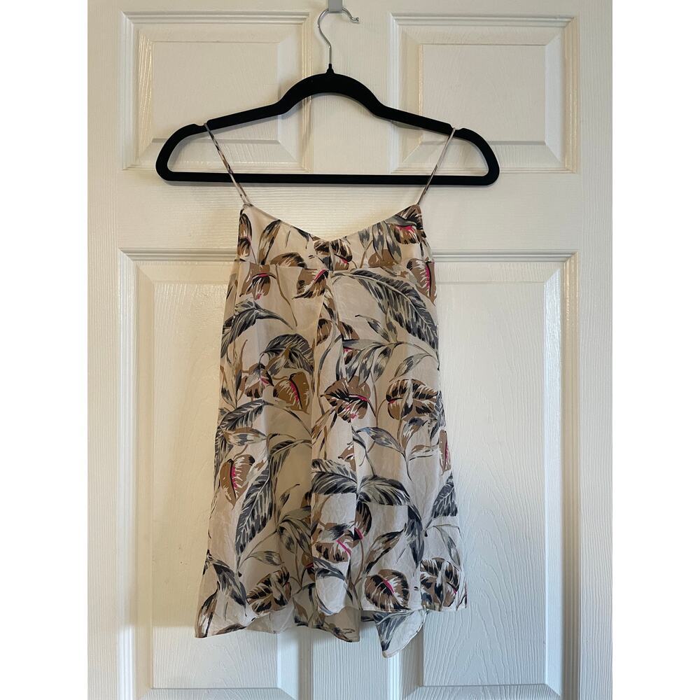 Madewell 100% silk spaghetti strap floral top size medium - Picture 1 of 9